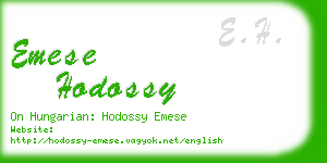 emese hodossy business card